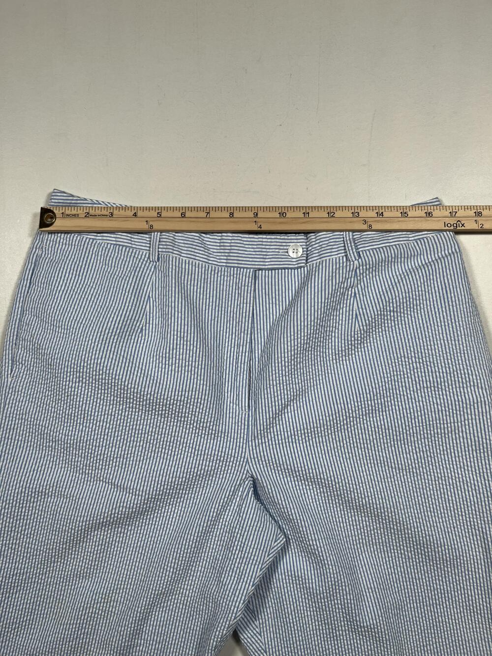 Vintage Pendleton Pants Womens 16 Petite Blue Stripe Lined Pleated Dress USA VTG - Picture 6 of 7